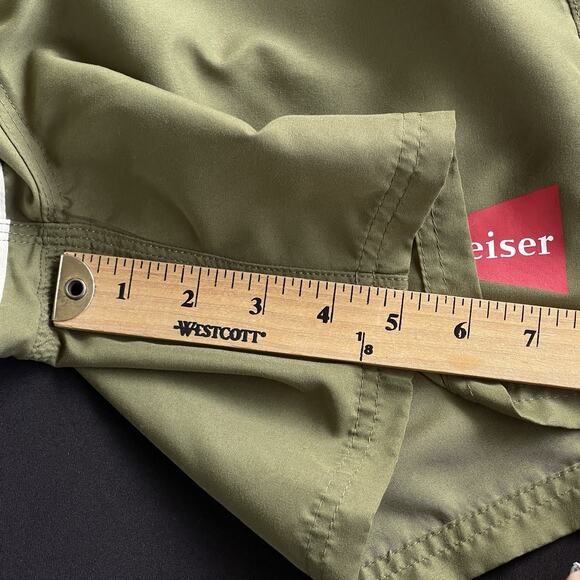 Pacsun Budweiser Mens Swim Trunks Size 34 Green Board Shorts Beer Unlined - Picture 13 of 13